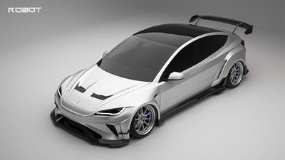 Robot Craftsman Carbon Fiber & FRP GT Spoiler Wing V2 GT for Tesla Model 3 Highland/Performance 2024-2025 - PimpMyEV