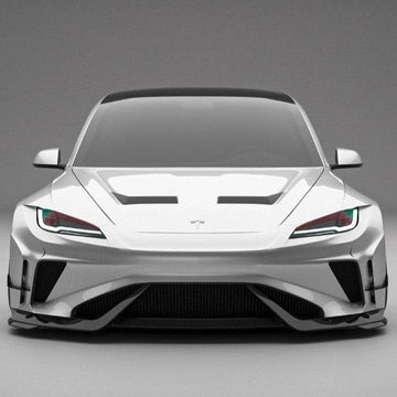 Robot Craftsman Hacker Carbon Fiber & FRP Widebody Front Bumper & Lip for Tesla Model 3 Highland/Performance 2024-2025 - PimpMyEV