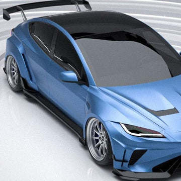 Robot Craftsman Hacker Carbon Fiber & FRP Widebody Front Corner Canards for Tesla Model 3 Highland/Performance 2024-2025 - PimpMyEV
