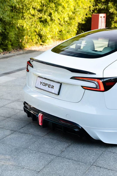 Yofer USA Carbon Fiber & ABS Rear Spoiler for Tesla Model 3 Highland/Performance 2024-2025 - PimpMyEV