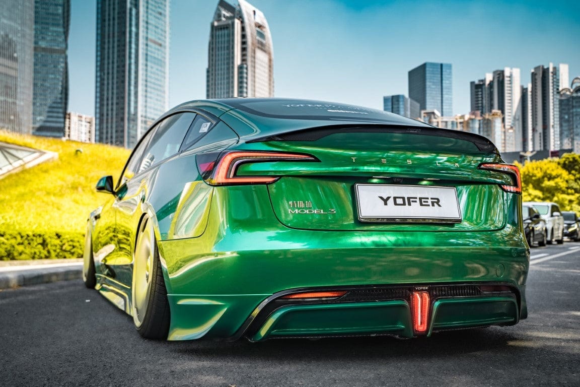 Yofer USA PP Rear Diffuser & Canards V2 for Tesla Model 3 Highland/Performance 2024-2025 - PimpMyEV