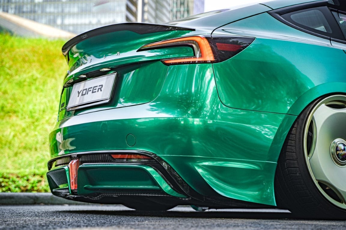 Yofer USA PP Rear Diffuser & Canards V2 for Tesla Model 3 Highland/Performance 2024-2025 - PimpMyEV