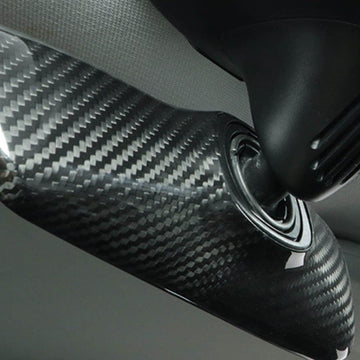 Real Molded Gloss Carbon Fiber Rearview Mirror Overlay For Tesla Model 3 2017-2023 - PimpMyEV