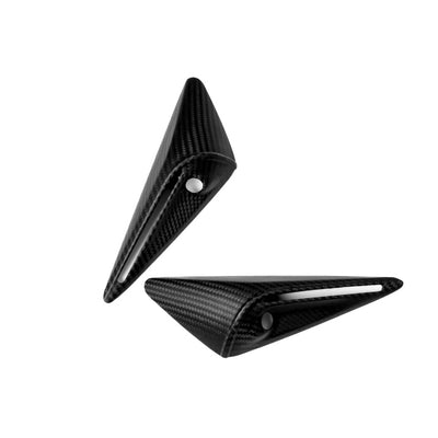 Real Molded Forged Carbon Fiber Side Marker Turn Signal Camera Overlay Covers for Tesla Model X 2022+