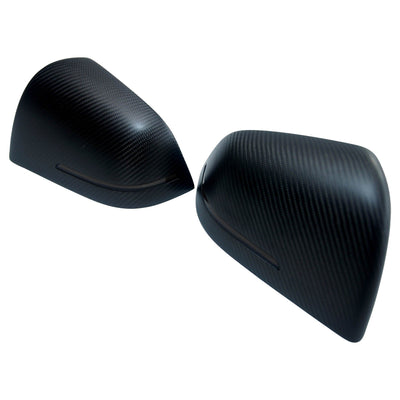 Retrofit Genuine Matte Carbon Fiber Replacement Side Mirror Covers With Sequential Blinkers Repeater Turn Signals For Tesla Model Y 2020-2023 - PimpMyEV