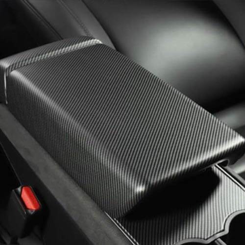 Real Molded Matte Carbon Fiber Armrest Overlay Cover For Tesla Model Y ...