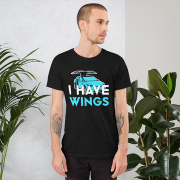 I Have Wings Tesla Model X Short Sleeve Unisex T-Shirt - PimpMyEV