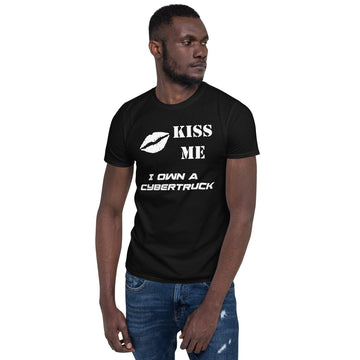 Kiss Me I Own A Tesla Cybertruck Short-Sleeve Unisex T-Shirt - PimpMyEV
