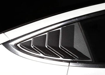 Rear Quarter Glass Extended Gill Trims Carbon Fiber / Black  For Model 3 2017-2021 - PimpMyEV