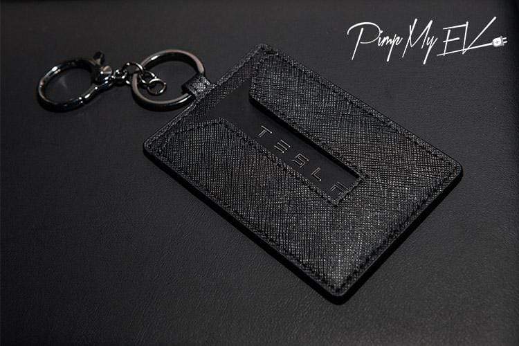 Vegan Leather Key Card Holder for Tesla Model 3 & Y, Black