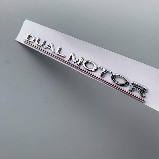 DUAL MOTOR Trunk Badge Emblems for All Teslas (5 color options) - PimpMyEV