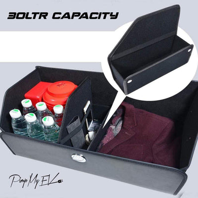 Folding Trunk Cargo Organizer Vegan Leather for All Teslas (2 colors) - PimpMyEV