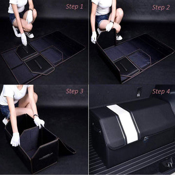 Folding Trunk Cargo Organizer Vegan Leather for All Teslas (2 colors) - PimpMyEV