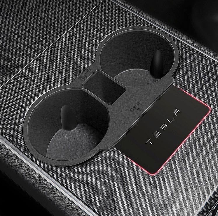 Non-Slip Center Console Cup Holder With Storage V2 For Tesla Model 3 2021-2023 - PimpMyEV