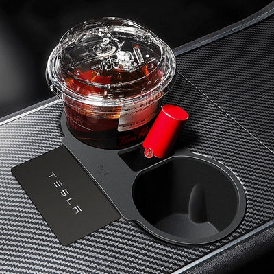 Non-Slip Center Console Cup Holder With Storage V2 For Tesla Model 3 2021-2023 - PimpMyEV