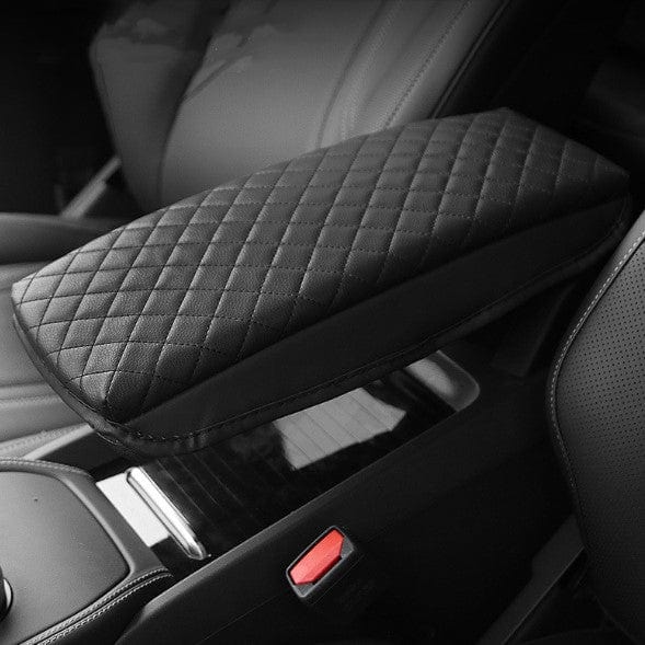 Vegan Leather Diamond Pleated Armrest Cover For Ford Mustang Mach-E 2021-2023 - PimpMyEV