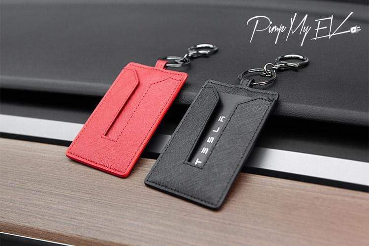 Tesla Keychain & Keyring - Black Premium Leather (KC1540.TESLA) –