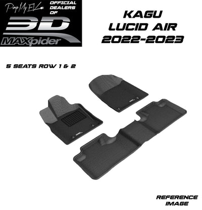 3D MAXpider Custom Fit All-Weather KAGU Series LHD Floor Mats For Lucid Air 5 SEAT 2022-2023 - PimpMyEV