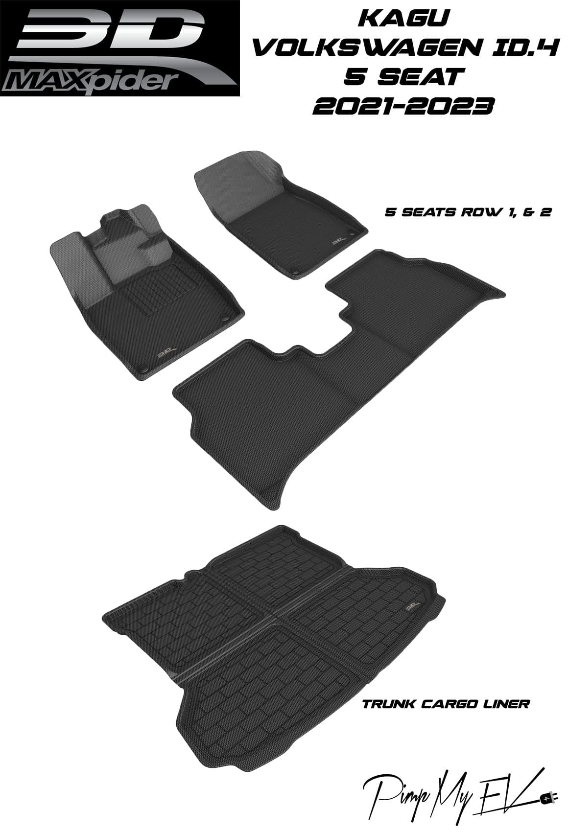 3D MAXpider Custom Fit All-Weather KAGU Series LHD Floor Mats For