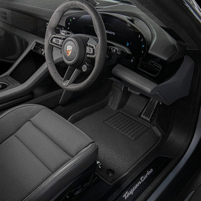 3D MAXpider UK Right Hand Drive RHD Custom Fit All-Weather KAGU Series Floor Mats For Porsche Taycan 2019-2023 - PimpMyEV