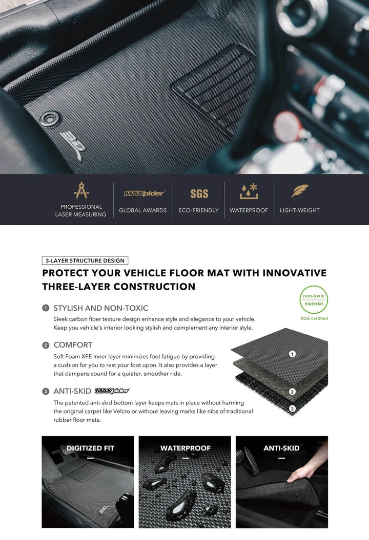 3D MAXpider L1VV02211509 R1 Kagu Floor Mat for Volvo S90 & V90 2017-2018, Black MAXpider 3D Floor Mats |