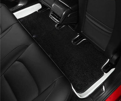 Cow Hide Nappa Leather Premium Diamond Lattice Dual-Layer Car Floor Mats Set for Model 3 (6 colors) - PimpMyEV
