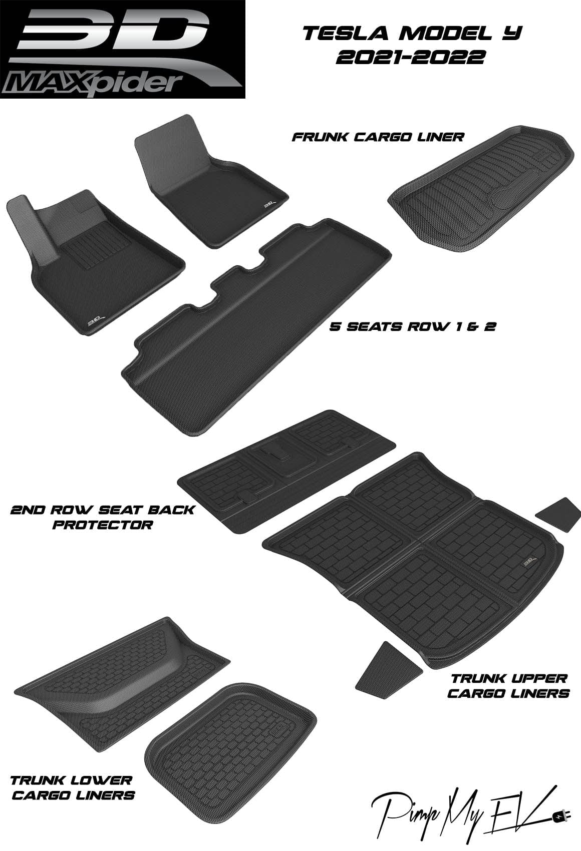 Tesla Model S Custom-Fit Floor Mats and Liners (3D MAXpider