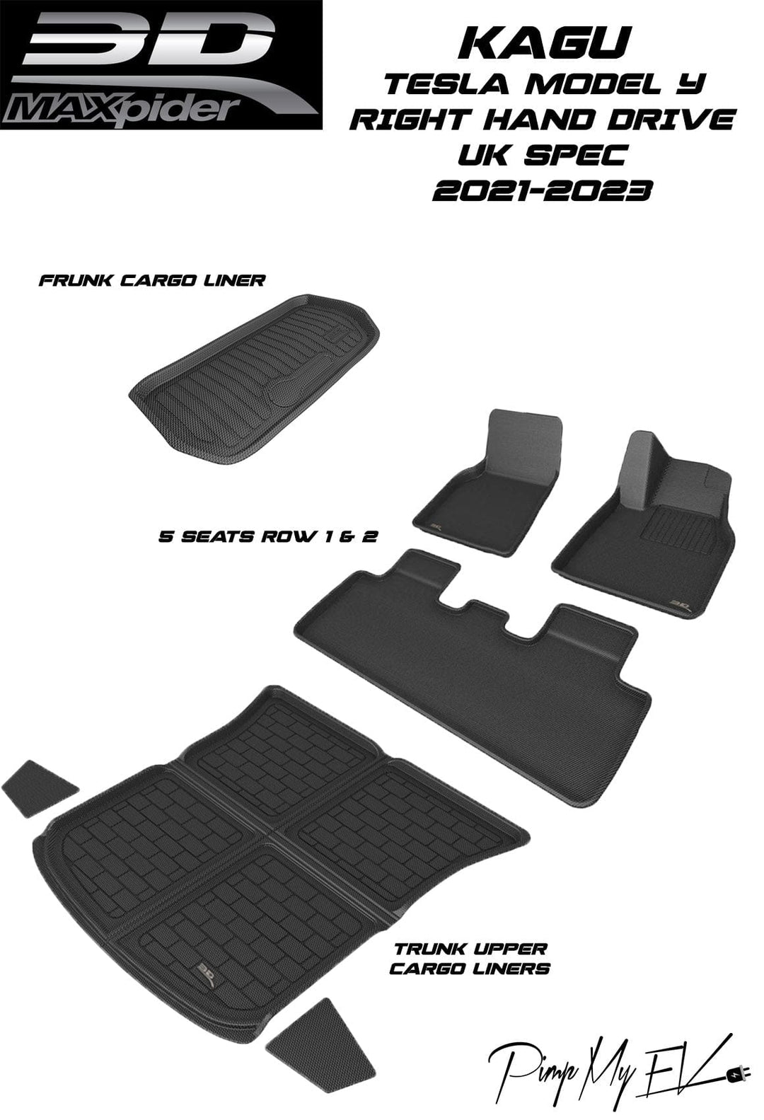3D MAXpider L1VV02211509 R1 Kagu Floor Mat for Volvo S90 & V90 2017-2018, Black MAXpider 3D Floor Mats |