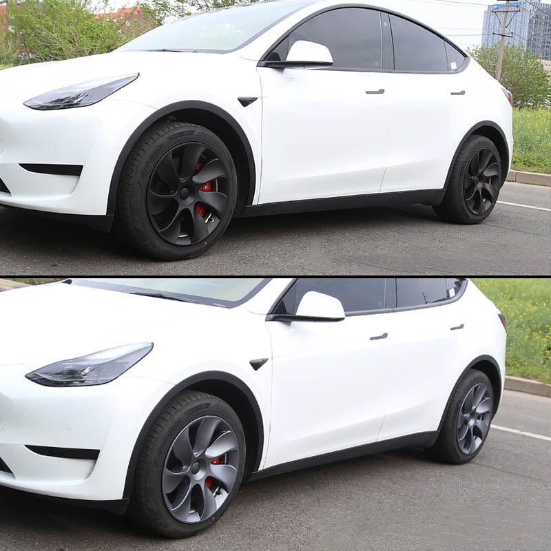 4 Stück Tesla Model Y Radabdeckung, 20 Zoll Radkappen, Mattschwarz,  Stilvolle, Langlebige Abdeckung, Ersatz Radkappen, Außenzubehör,  Leistungssteigerung für Modell Y 2020 Bis 2023 : : Auto & Motorrad