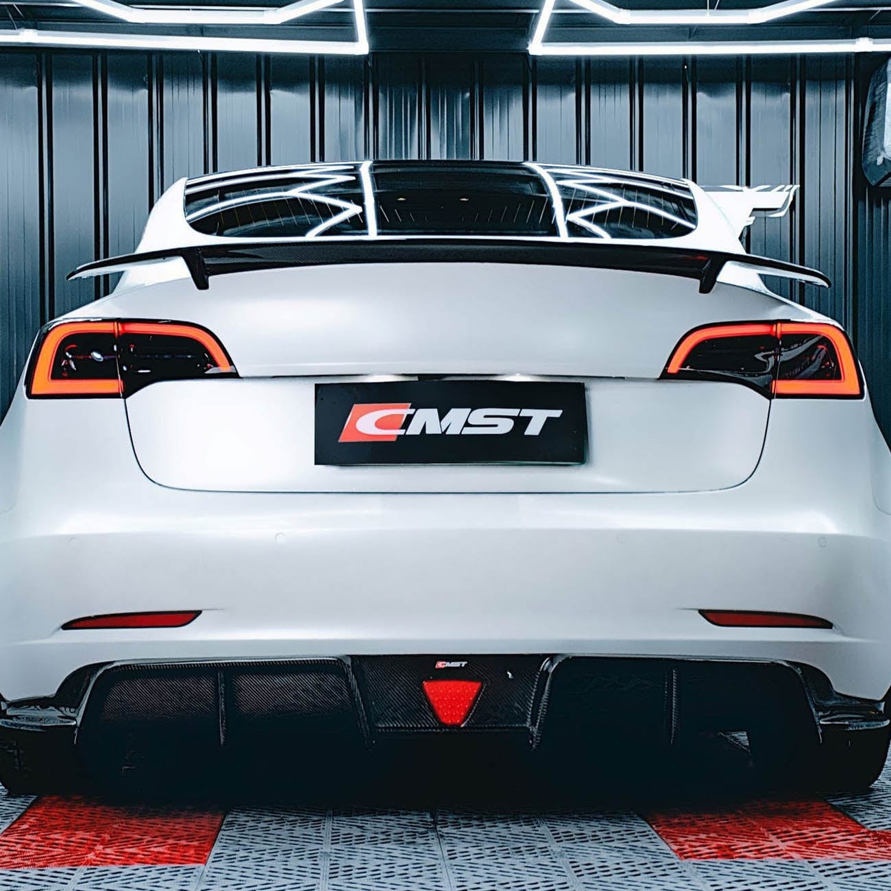CMST Genuine Carbon Fiber Rear Diffuser Tesla Model 3 V3 2017-2023 ...