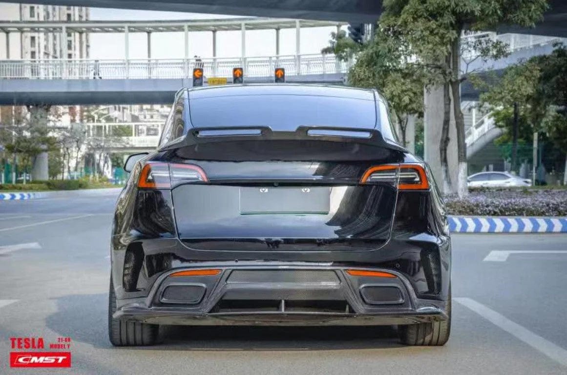 CMST Genuine Carbon Fiber Rear Full Bumper Replacement For Tesla Model Y 2020-2023 - PimpMyEV