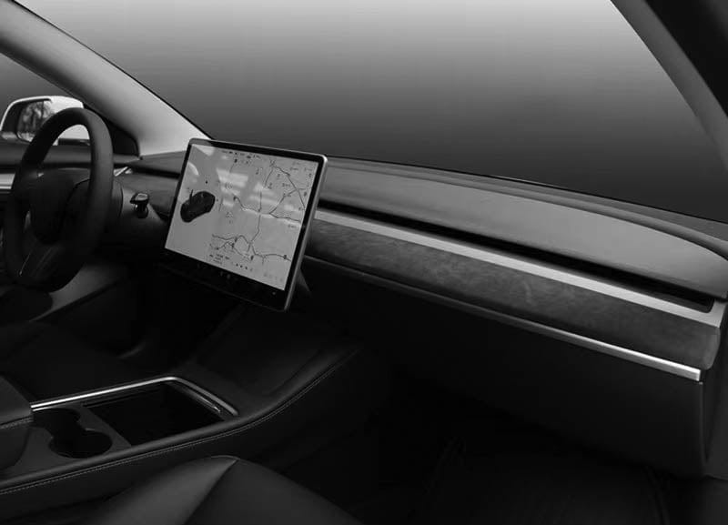 Alcantara Dashboard Protective Hard Covers For Tesla Model 3 2021-2023