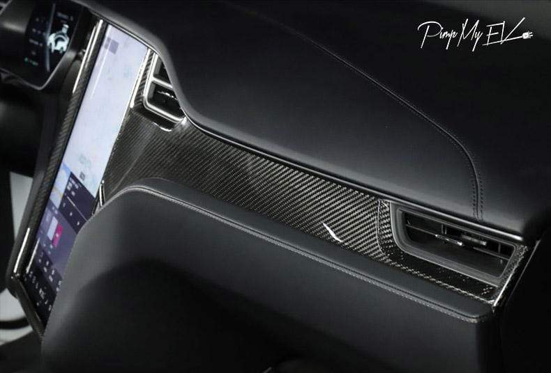 Carbon Fiber Style Dashboard Trim Kit For Model S (Gloss) - PimpMyEV