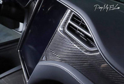 Carbon Fiber Style Dashboard Trim Kit For Model S (Gloss) - PimpMyEV