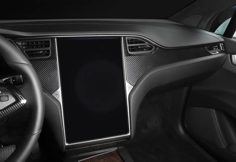 Carbon Fiber Style Dashboard Trim Kit For Model X (Gloss) - PimpMyEV