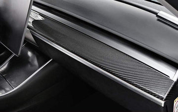 Genuine Carbon Fiber Single Piece Dashboard Trim for Model Y (Gloss) - PimpMyEV