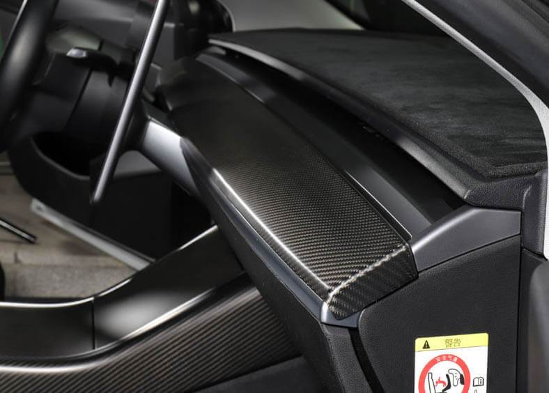 Carbon Fiber Model Dashboard Cover Kit for Tesla Model Y, Car Center  Console Sticker, Interior Accessories for Tesla Model 3 Y 2021 2022 (Matte  White)