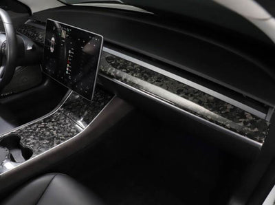 Genuine Forged Carbon Fiber Dashboard Cap Trim For Model 3 (Gloss) - PimpMyEV