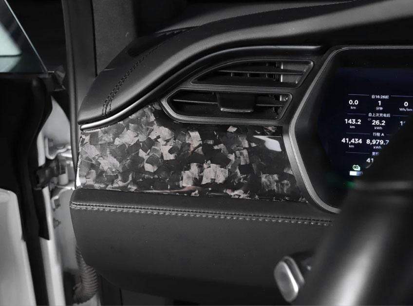 Genuine Forged Carbon Fiber Dashboard Trim Kit For Model S (Gloss) 2015-2021 - PimpMyEV