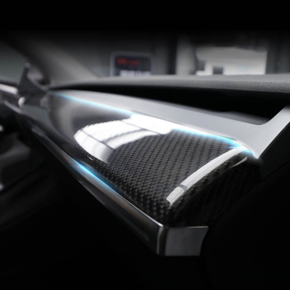 Genuine Gloss Carbon Fiber Dashboard & Door Trims Replacement Kit for Tesla Model Y LHD 2021-2022 - PimpMyEV