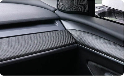 Genuine Matte Carbon Fiber Replacement Dashboard & Door Trim Set for Tesla Model 3 LHD 2021-2022 - PimpMyEV