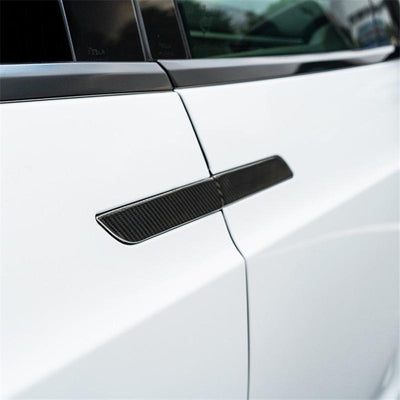 4PCS Carbon Fiber Style Door Handle Protection Covers for Model X - PimpMyEV