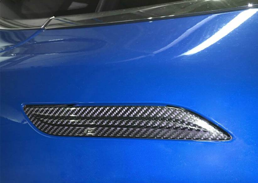4PCs Genuine Carbon Fiber Door Handle Front Trims For Model S (Matte) - PimpMyEV