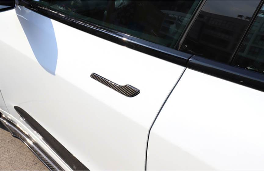 4PCS Genuine Gloss Carbon Fiber Door Handle Covers for Tesla Model Y  2020-2023