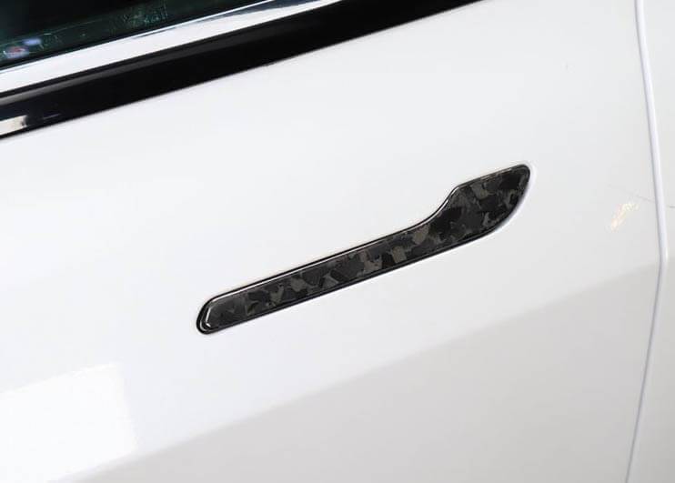 4PCS Genuine Gloss Forged Carbon Fiber Door Handle Protection Covers for  Tesla Model 3 2017-2023