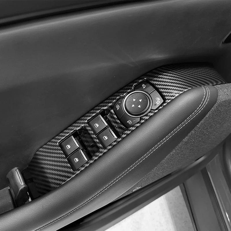 ABS Carbon Fiber Effect Door Window Switch Fascia Trims For Ford Mustang Mach-E 2021-2023 - PimpMyEV
