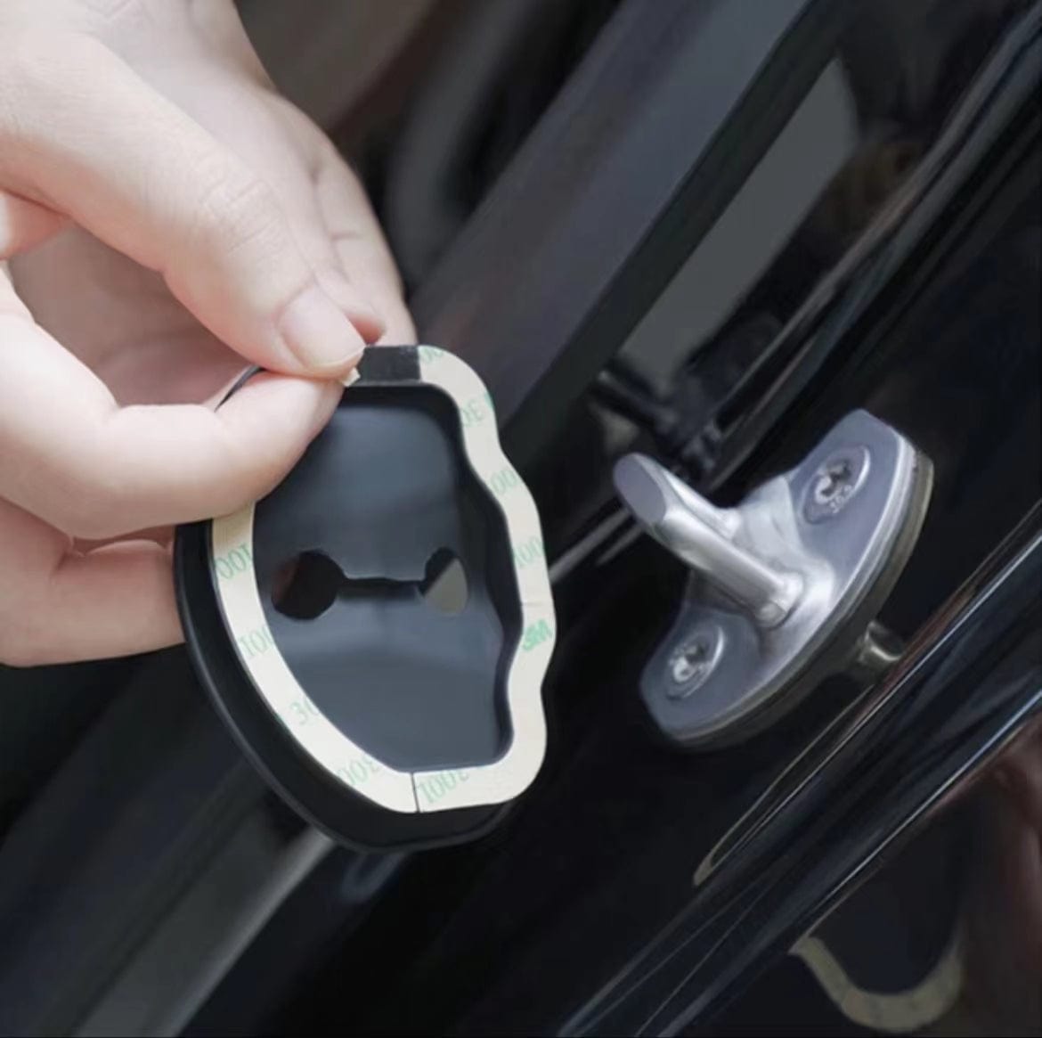 Carbon Fiber Gloss Door Lock Protection Cover for Tesla Model Y