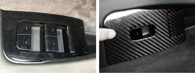 Real Molded Dry Gloss Carbon Fiber Window Switch Covers for Model 3 ...