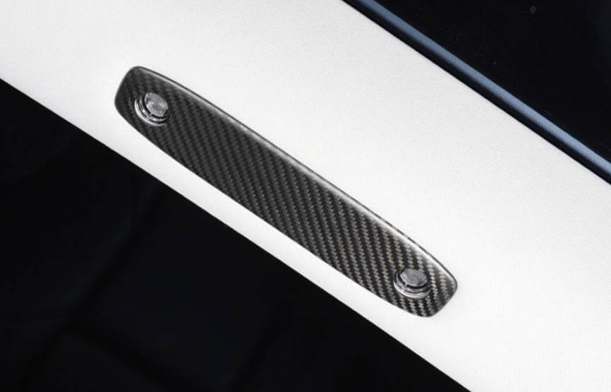 2PCs Genuine Carbon Fiber Spotlights Cover Plates (front and back) for Model 3 Matte - PimpMyEV