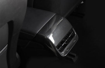 Carbon Fiber Style Rear Air Conditioner Vent Fascia for Model 3 (Gloss) - PimpMyEV